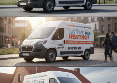 Lettrage camionnette Day Time Heating
