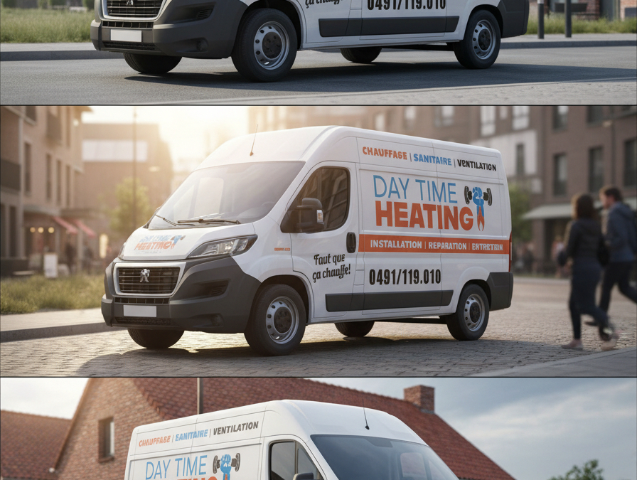 Lettrage camionnette Day Time Heating