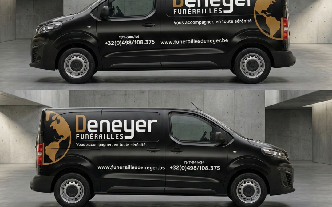 Lettrage camionnette Opel — société Deneyer