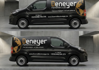 Lettrage camionnette Opel — société Deneyer