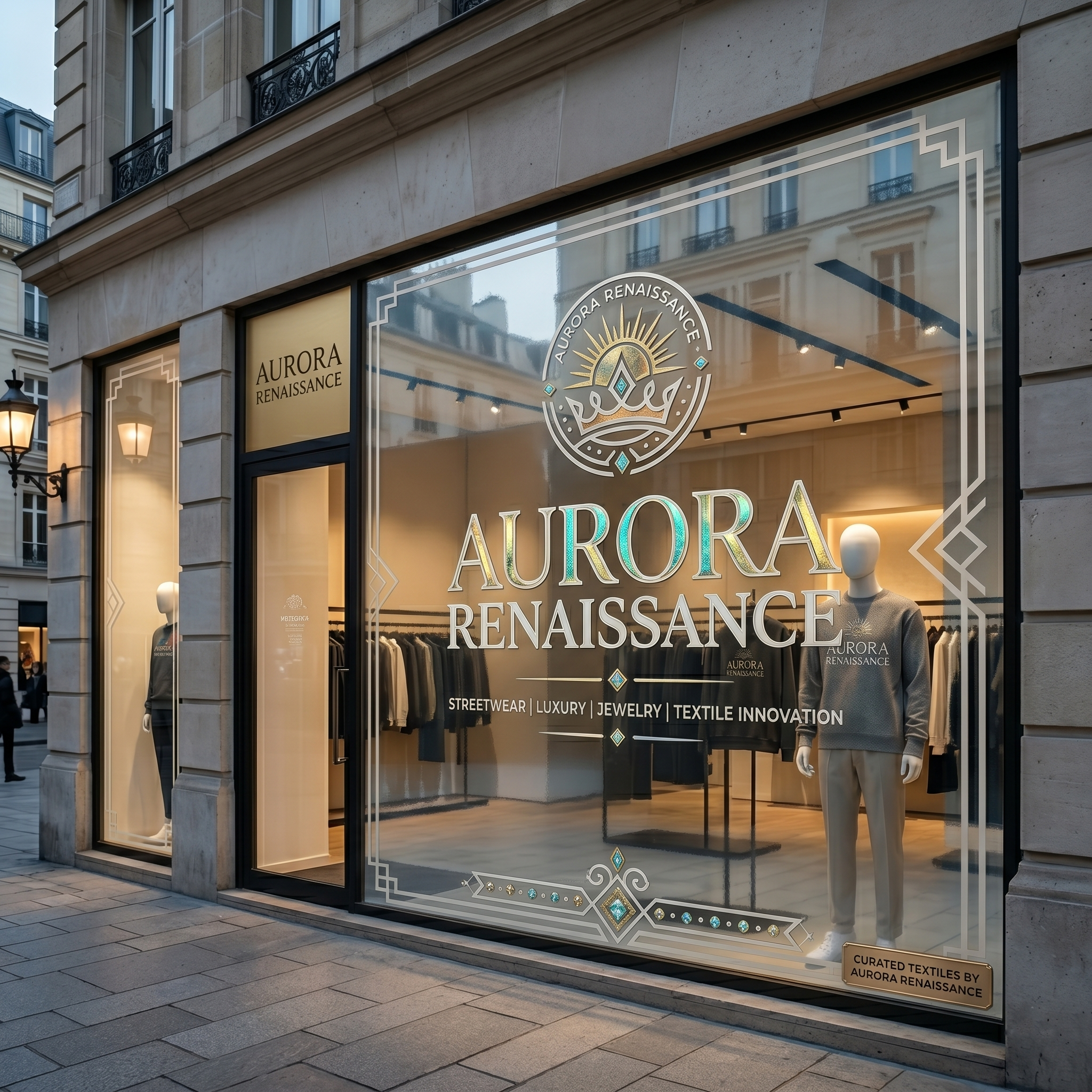 Réalisation Ultimate Print — lettrage vitrine vinyle découpé sur mesure sur vitrine de commerce