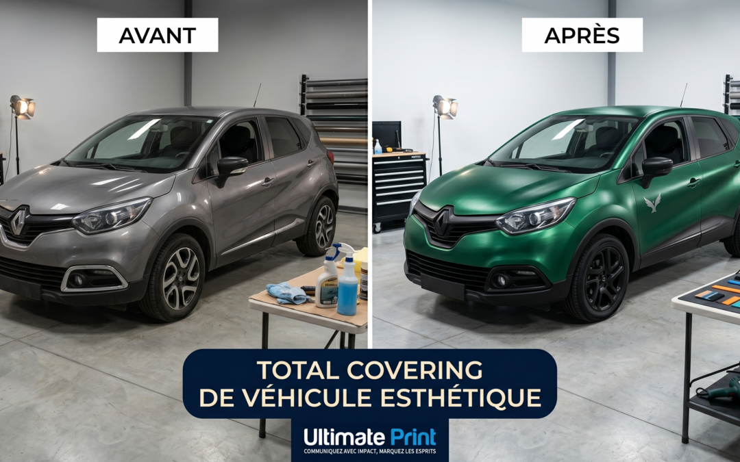 Total covering vinyle vert matte — véhicule