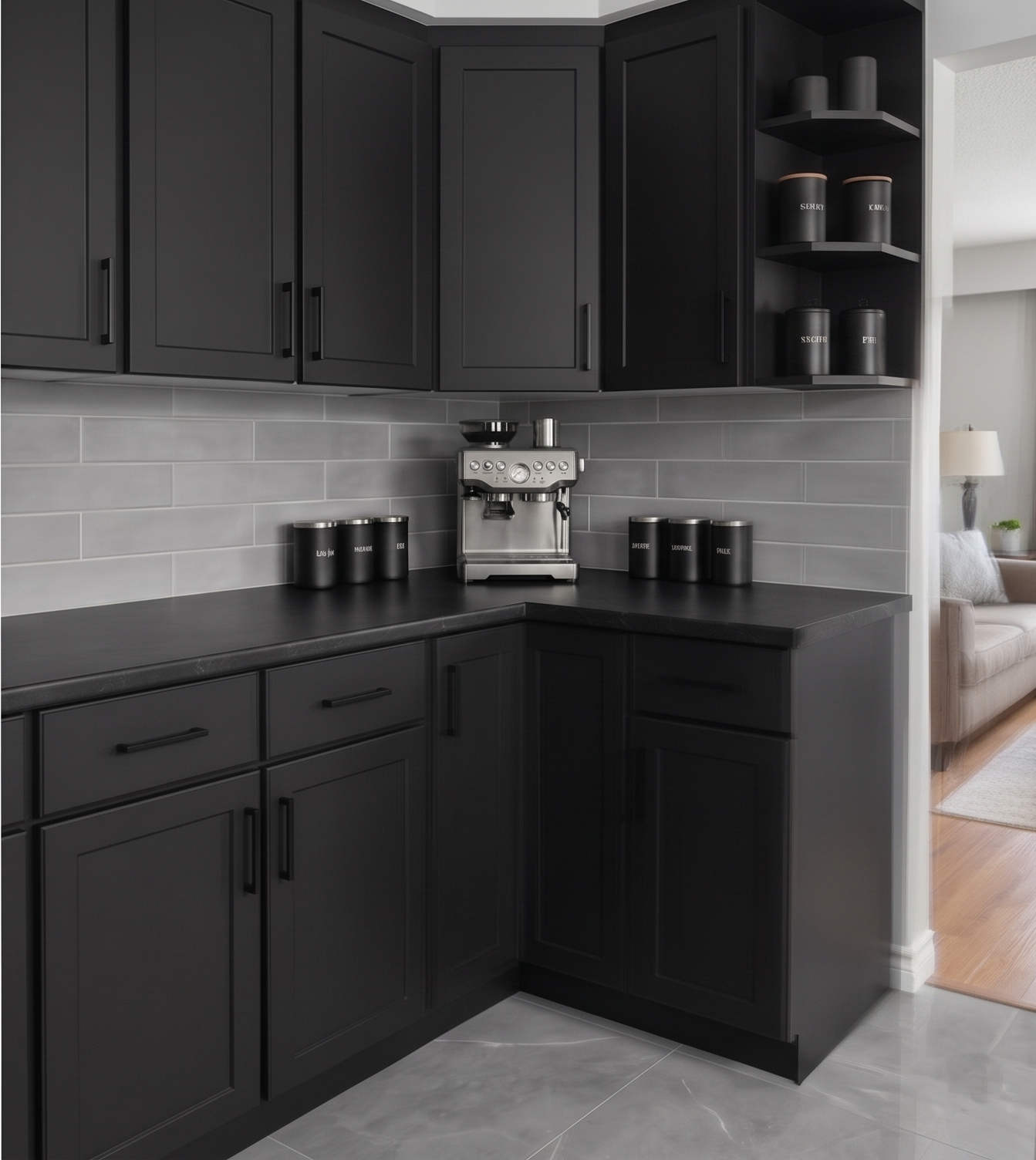 Cuisine après home covering Ultimate Print — laqué noir mat Charleroi
