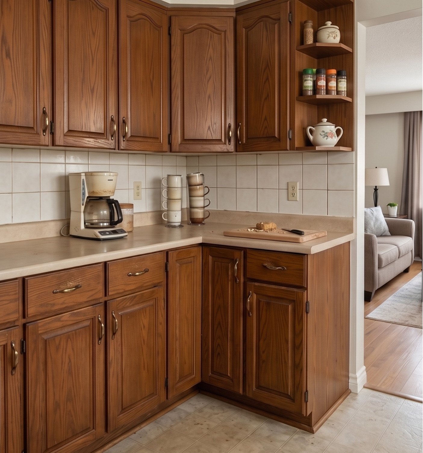 Cuisine avant home covering — bois naturel