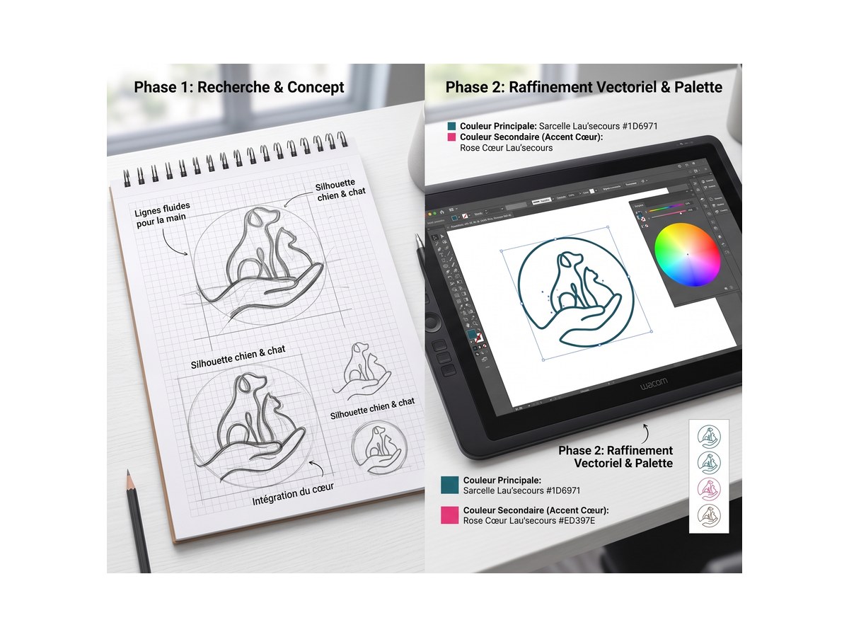 Logo LAU Secours - Variante d'identité visuelle créée par Ultimate Print Charleroi